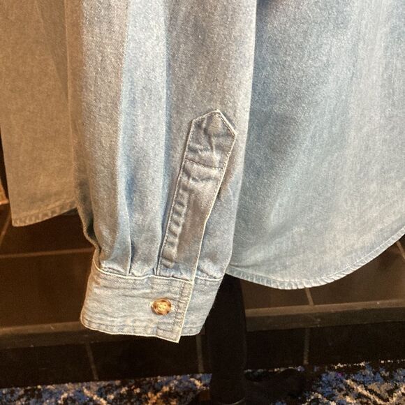 Kristen Paige Sportswear vintage 100% cotton denim look shirt, size large, GUC - Picture 5 of 9